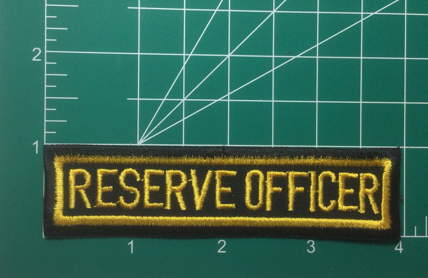 (2) RESERVE OFFICER  Straight Bar Embroidered Patch - GOLD & BLACK SCHEME