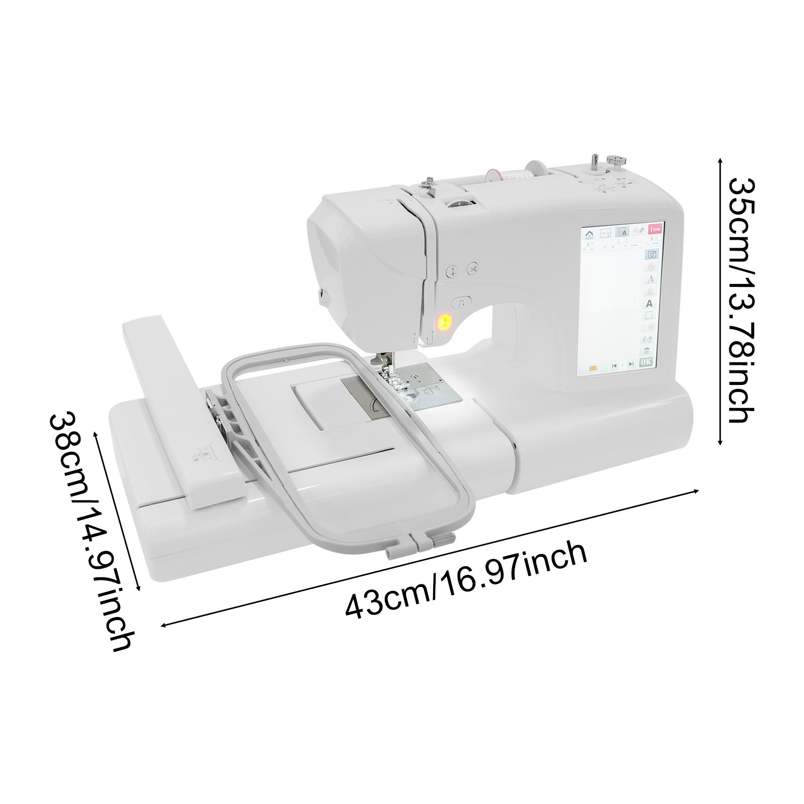 7" Screen Computerized Embroidery&Sewing Machine Automatic Embroidery Machine US