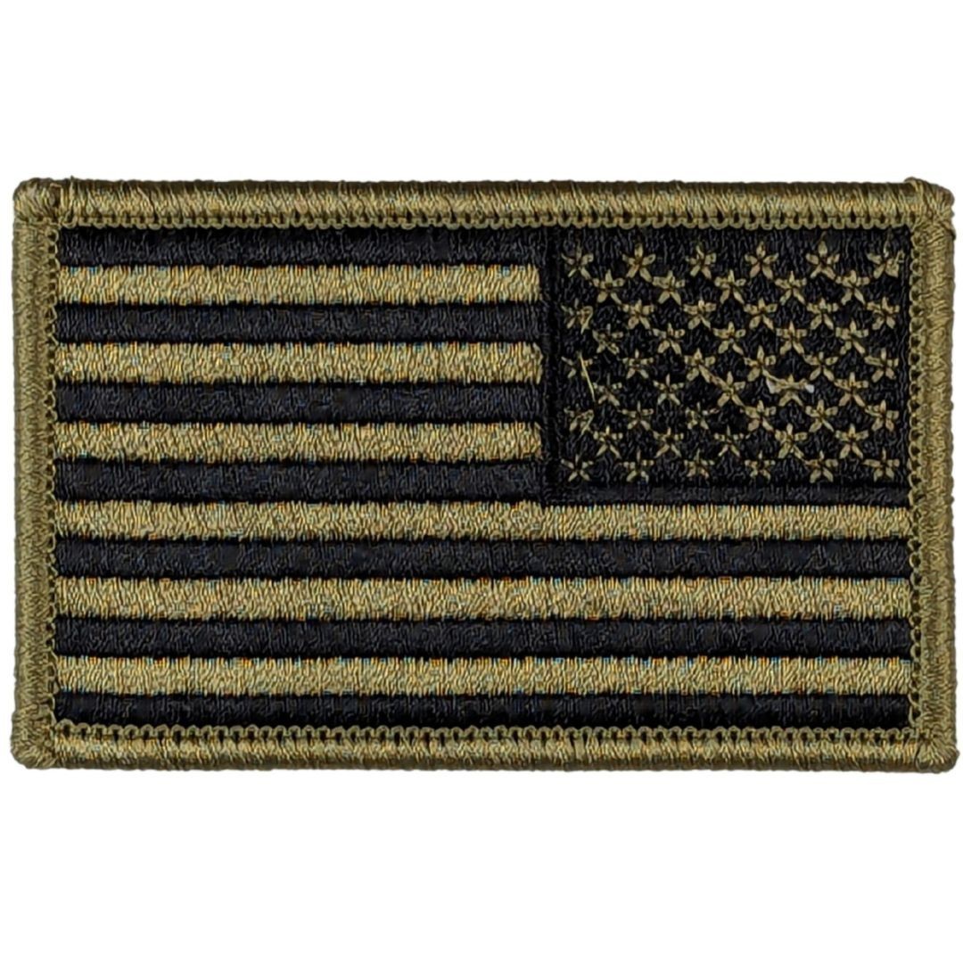Reverse American Flag Patch; Subdued Coyote Brown OCP; Army Combat Uniform (ACU)