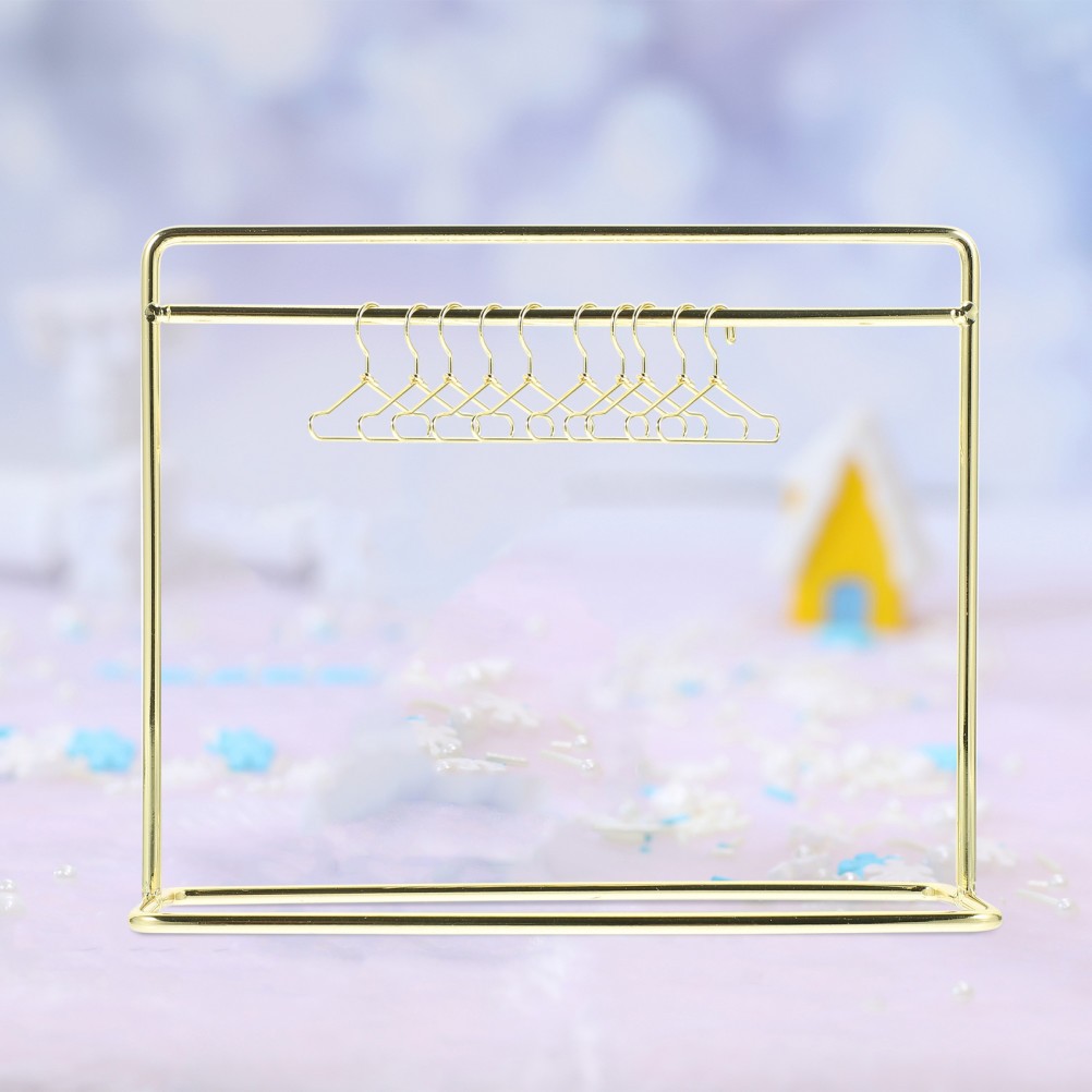 18 Inch Doll Garment Rack Mini Dollhouse Clothes Toy Miniature Hanger