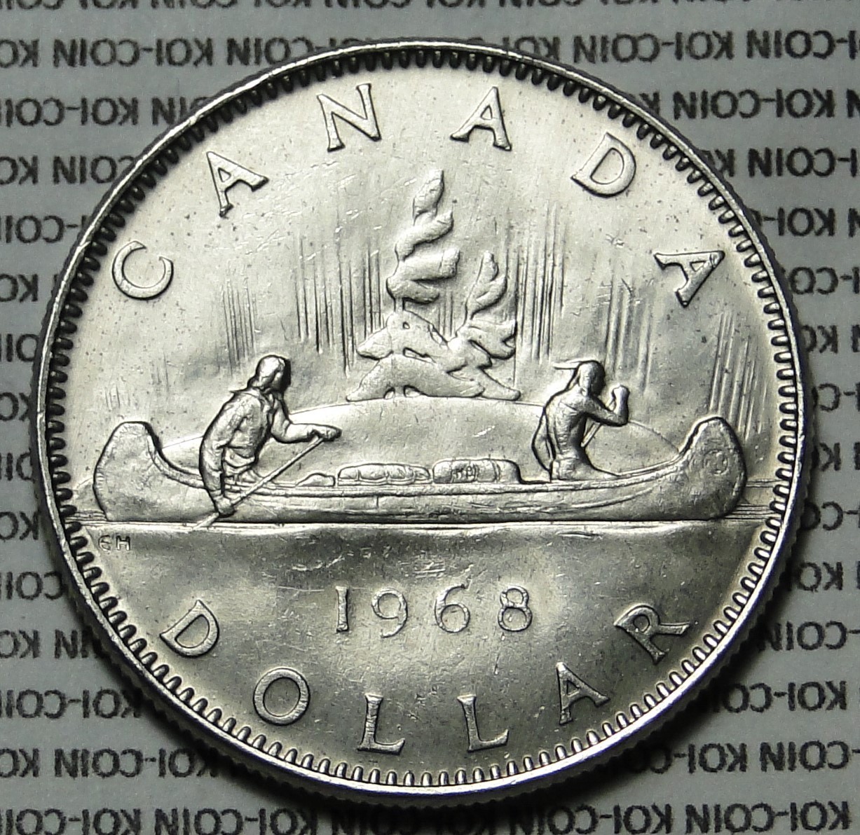 Canada 1968 large dollar $1 Voyageur nickel lightly circulated