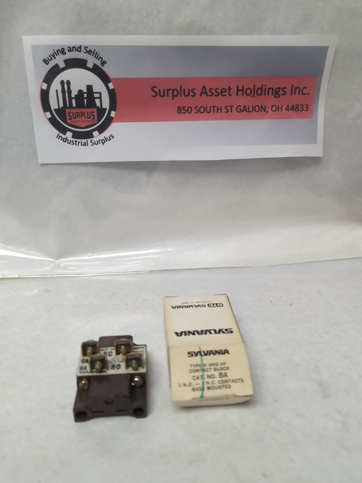 SYLVANIA,BA,CONTACT BLOCK 1 N.O.-1 N.C CONTACTS NOS