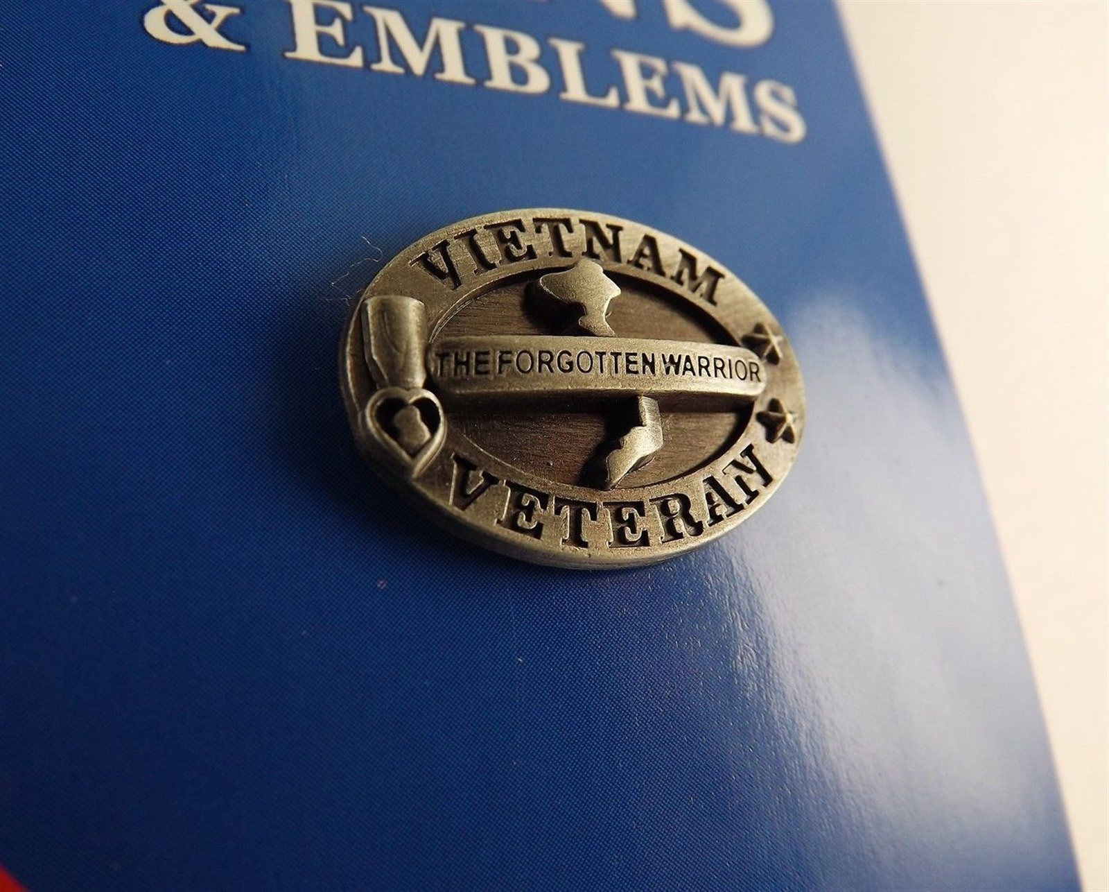 FREE SHIP Lapel Pin Vietnam Veteran THE FORGOTTEN WARRIOR Pewter 1"