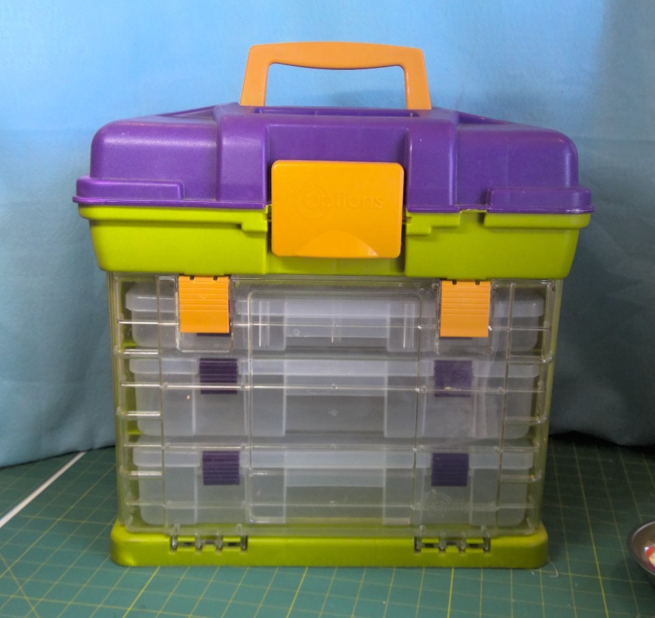 CREATIVE OPTIONS Green Purple Craft Organizer Case Large