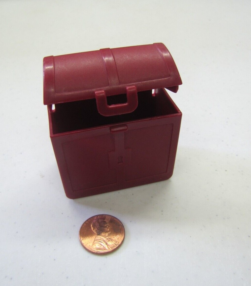 Rare Lego Duplo MAROON RED TREASURE CHEST BOX Vintage Pirate Part Opens! Vtg.