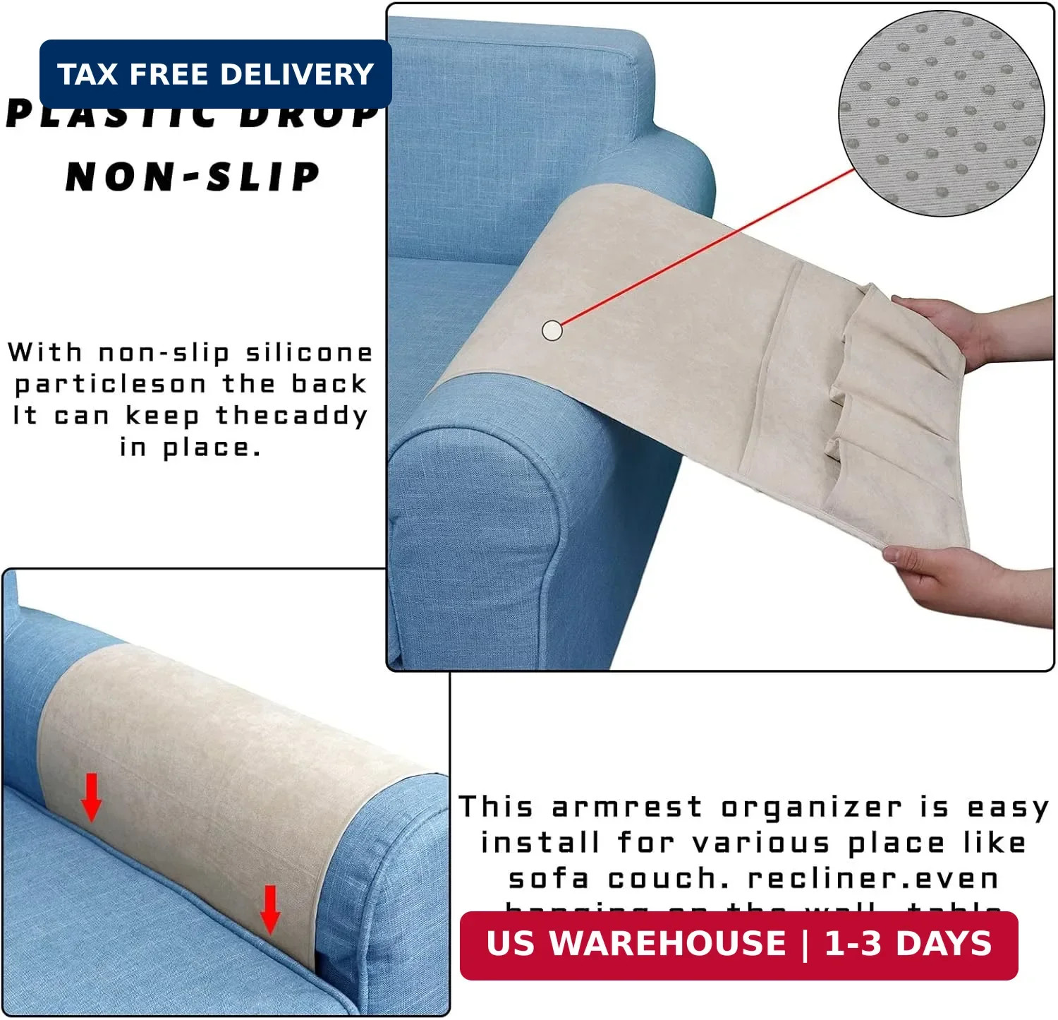 Remote Control Holders for Armchairs, Couch Caddy, Featuring Non-Slip Bases | 5