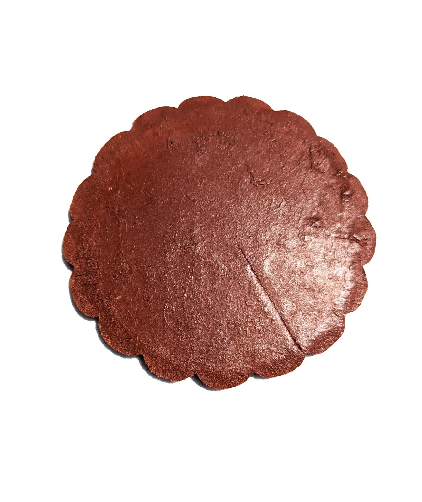Vintage Hand Carved Peruvian Decorative Leather Coaster