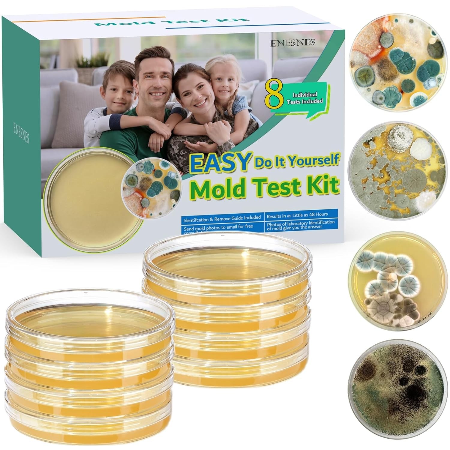 8 Mold Kit for DIY Home Detection - Air Quality & Surface Testing Made Easy