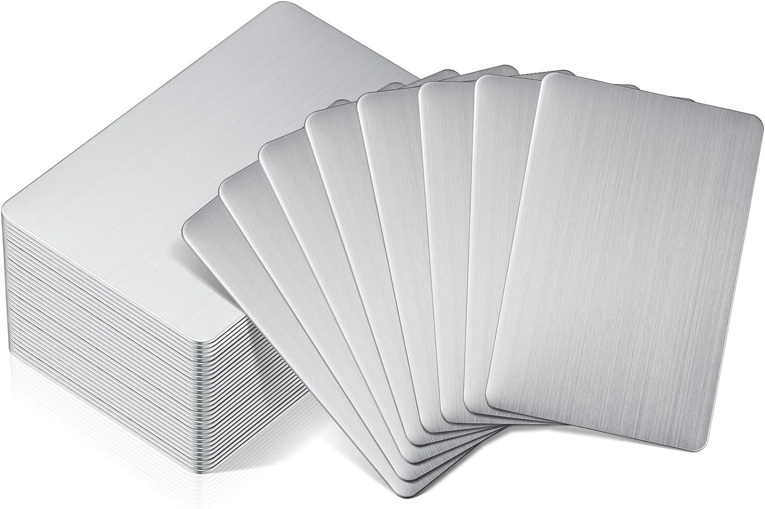 30 Pack Blank Stainless Steel Business Cards Metal Laser Engraving DIY 86x54mm