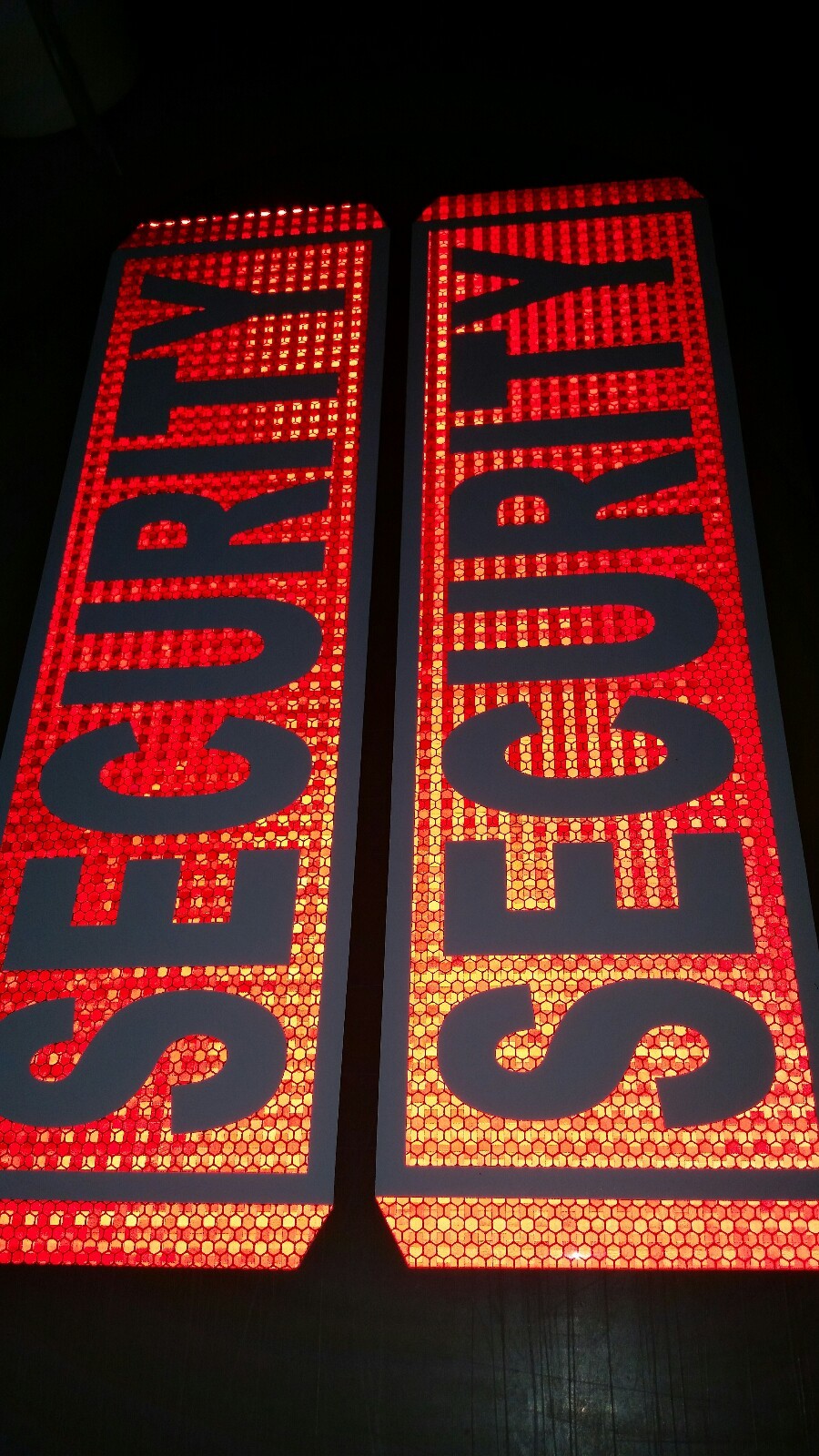 security magnetic door signs reflective red