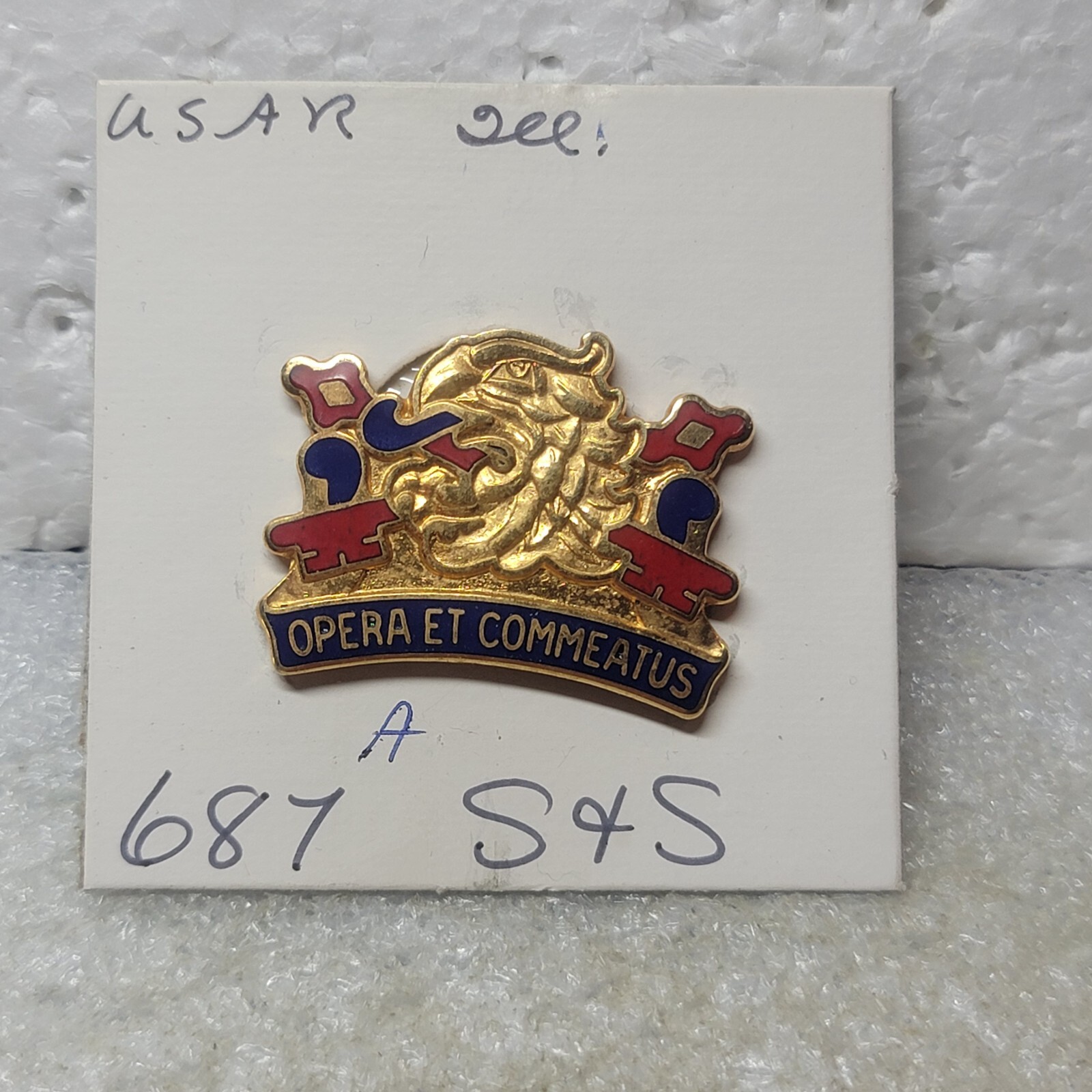 687th Quartermaster Battalion D21 Unit Crest DI DUI Pin Clutch Back