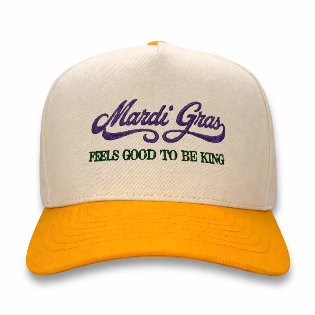 Mardi Gras King Hat Yellow Classic Embroidered Hat Mad Capper