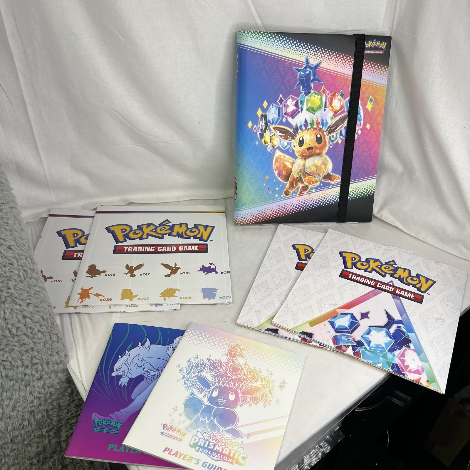 Prismatic Evolutions Pokemon TCG Binder, Posters - 151 Posters, Booklets Lot