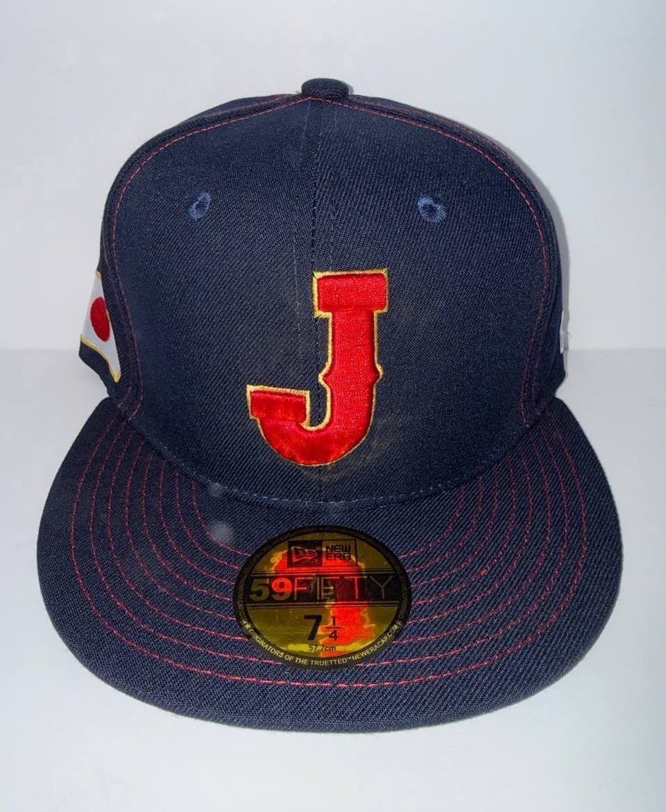 New Era 59FIFTY Navy Red White Japan "J" Flag Patch WBC Fitted Hat 7 1/4