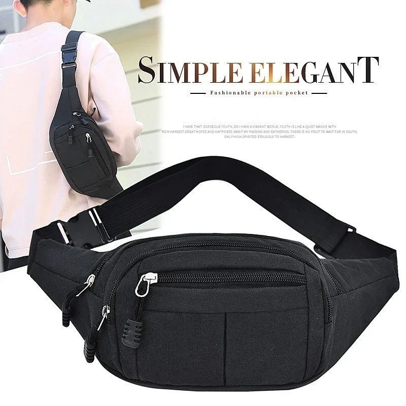 Men's Breast Package Waterproof Outdoor Sports Bag Canvas Pouch Korean-style Wai