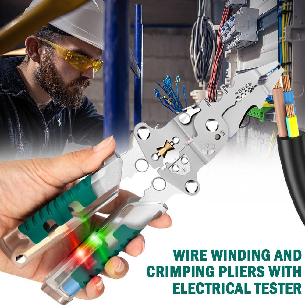 1PC Multi-Functional Wire Stripper Scissors With Electrical Tes t