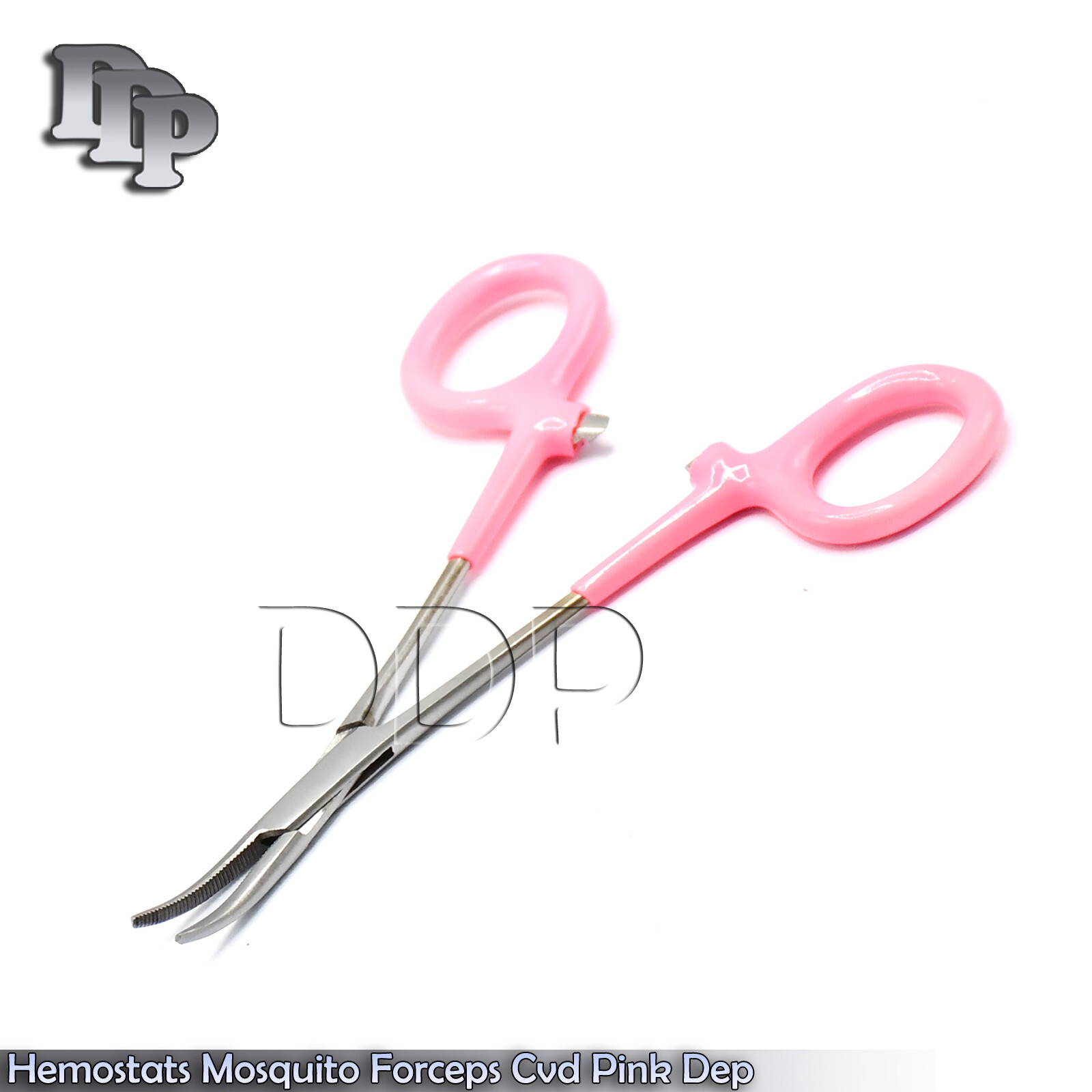 Hemostats Mosquito Forceps 5'', Pink Dep Handle Curved Surgical Instruments