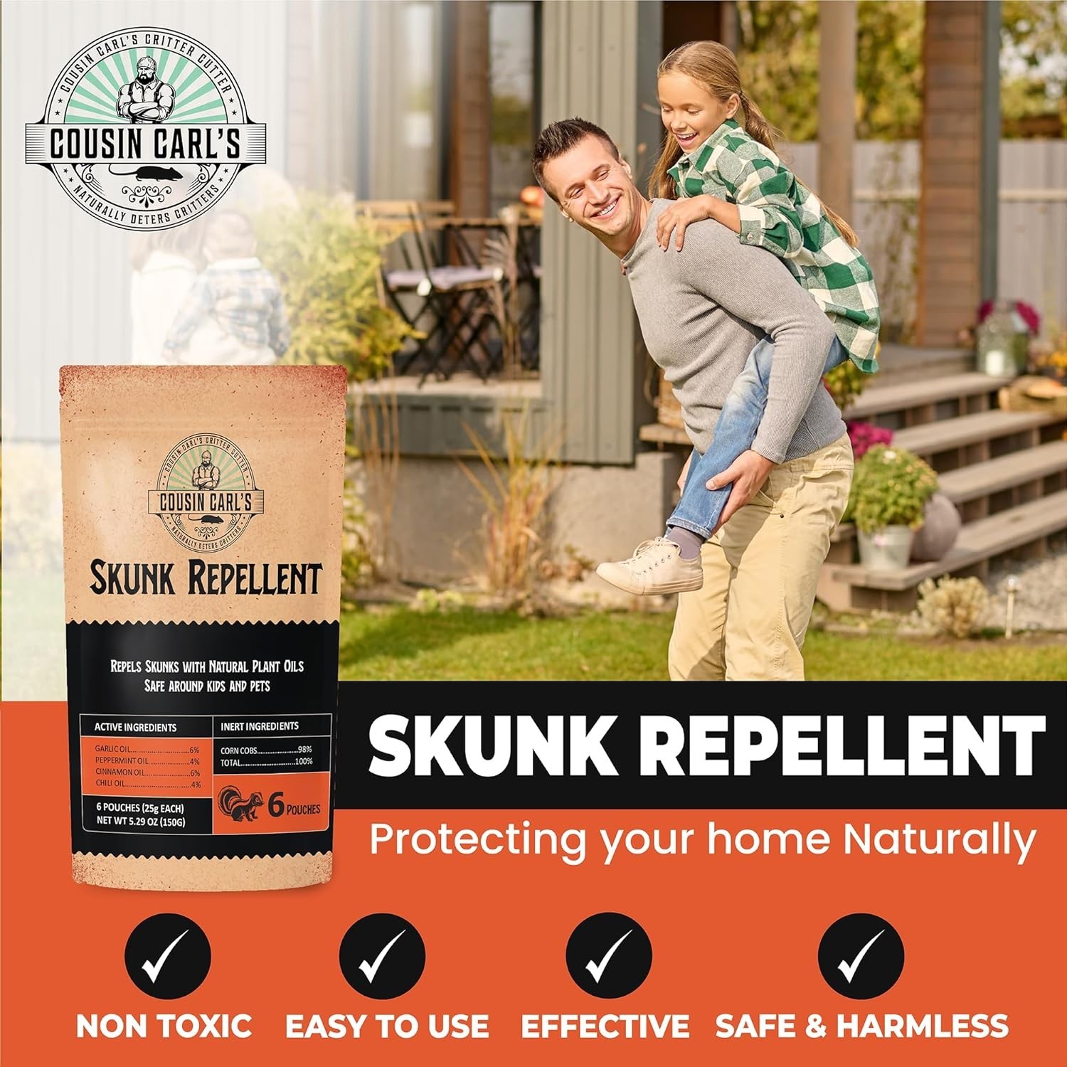Maximum-Strength Skunk Repellent Natural Formula to Deter Skunks (18-Pack)