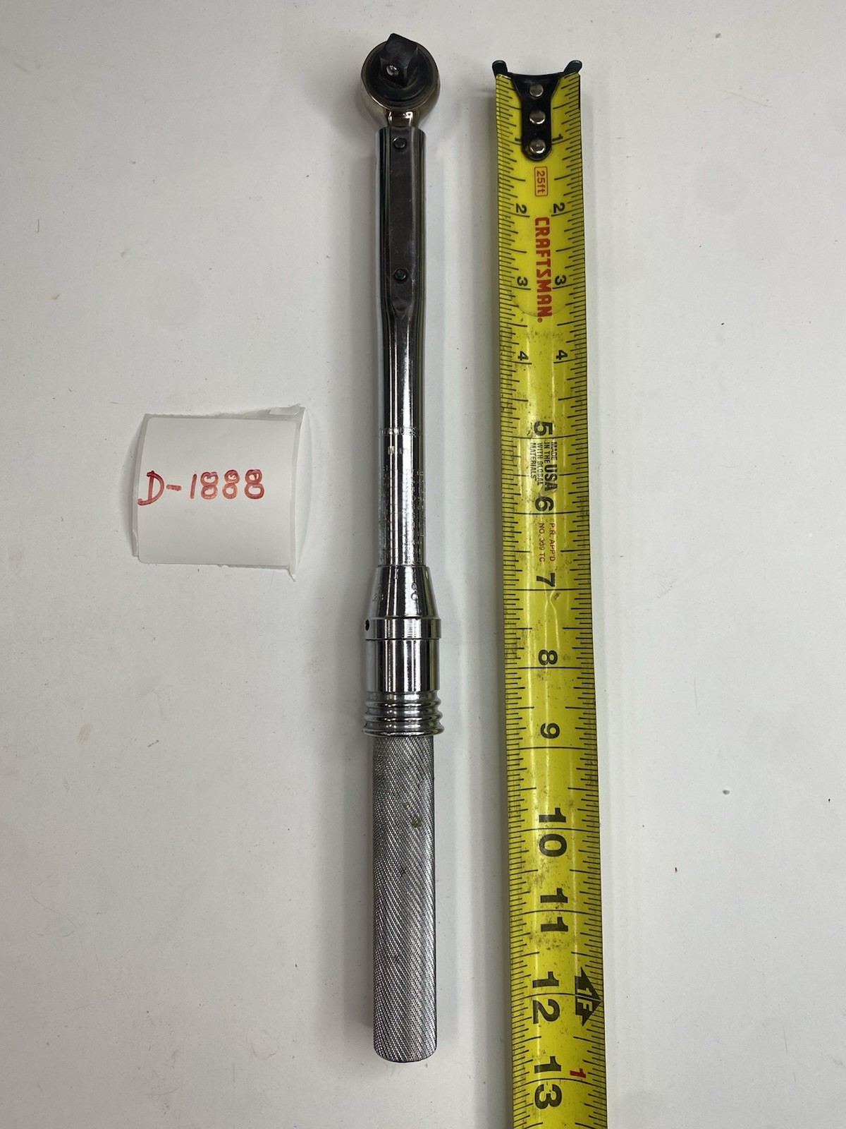 CDI Snap-on 3/8 Drive Micrometer Click Torque Wrench Chrome D-1880