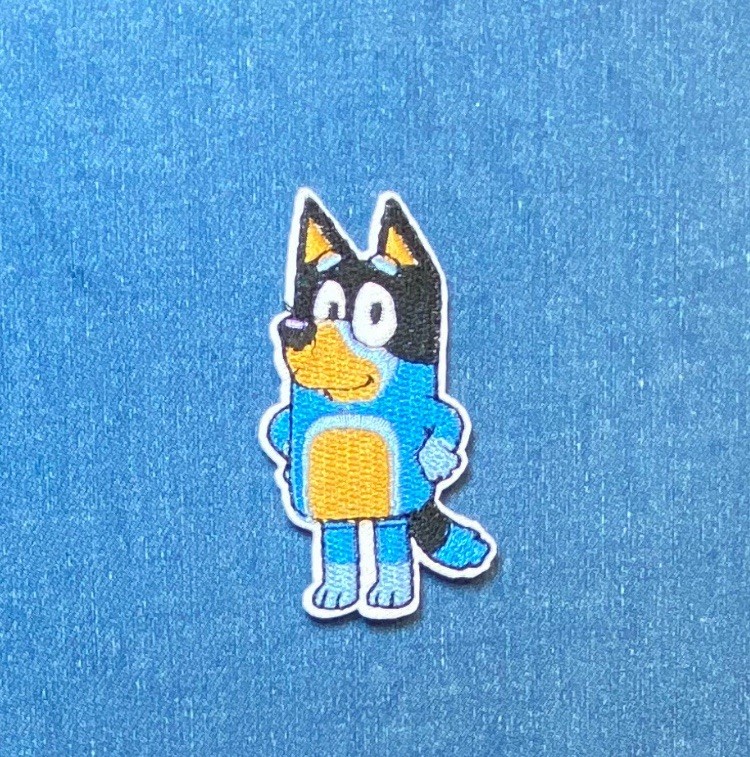 Bluey Embroidered Iron on Patch, 2.75" by 2.55"