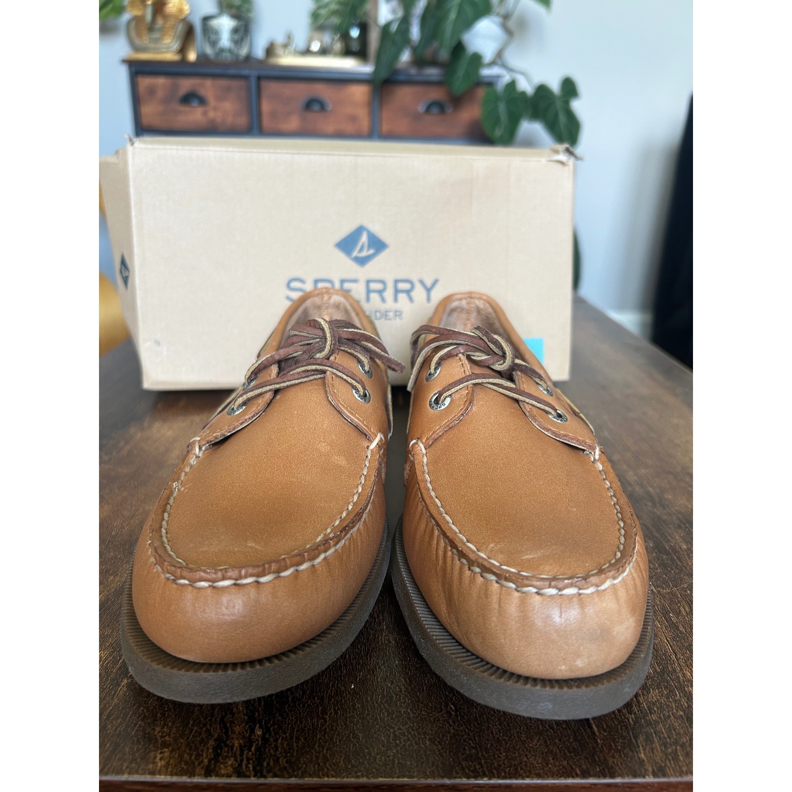Sperry Top-Sider Mens 8.5 M Authentic Original Leather Boat Shoes Tan 0197640
