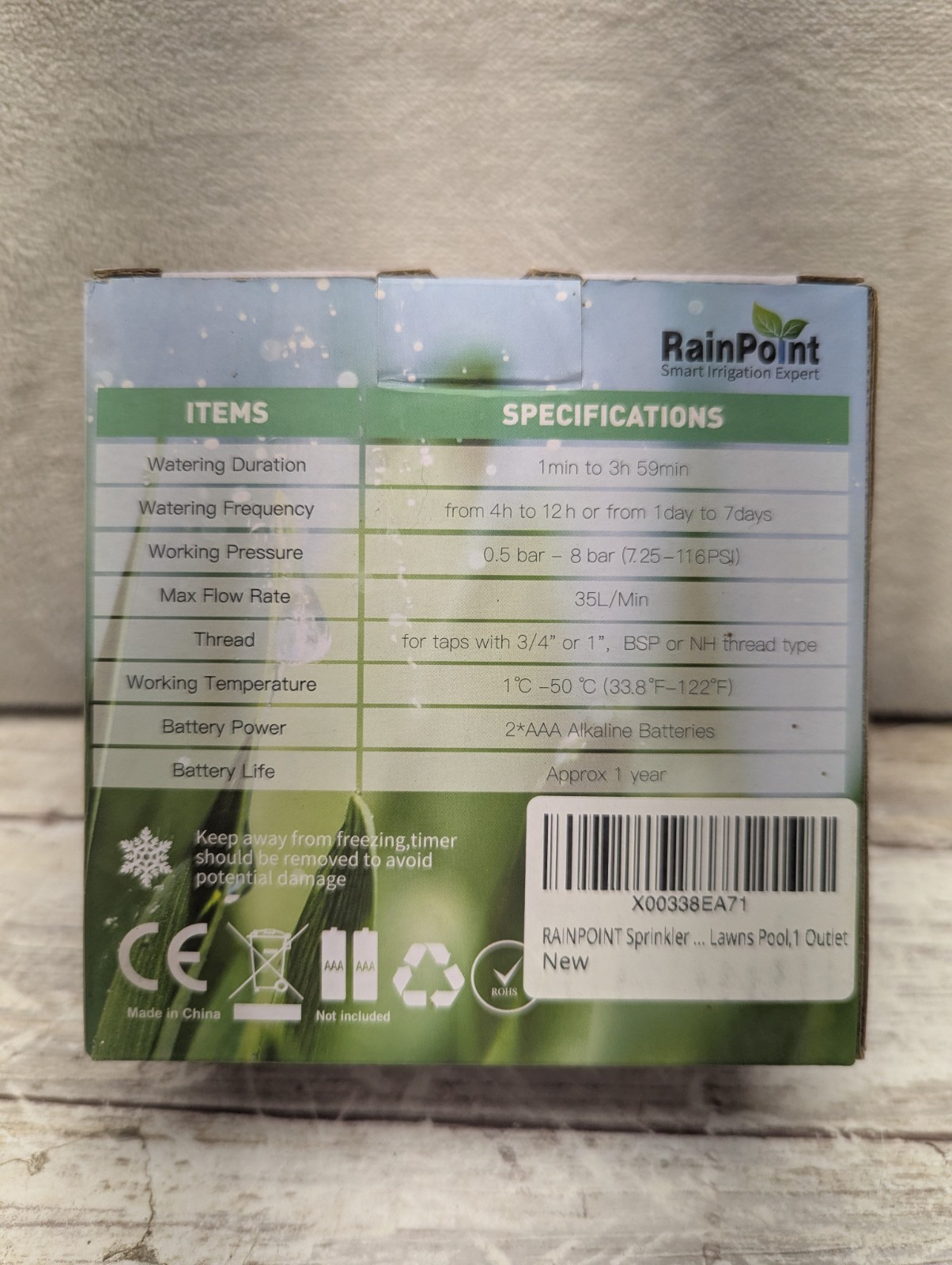 RainPoint ITV105 Digital Tap Timer Delay Function Garden Greenhouse Irrigation