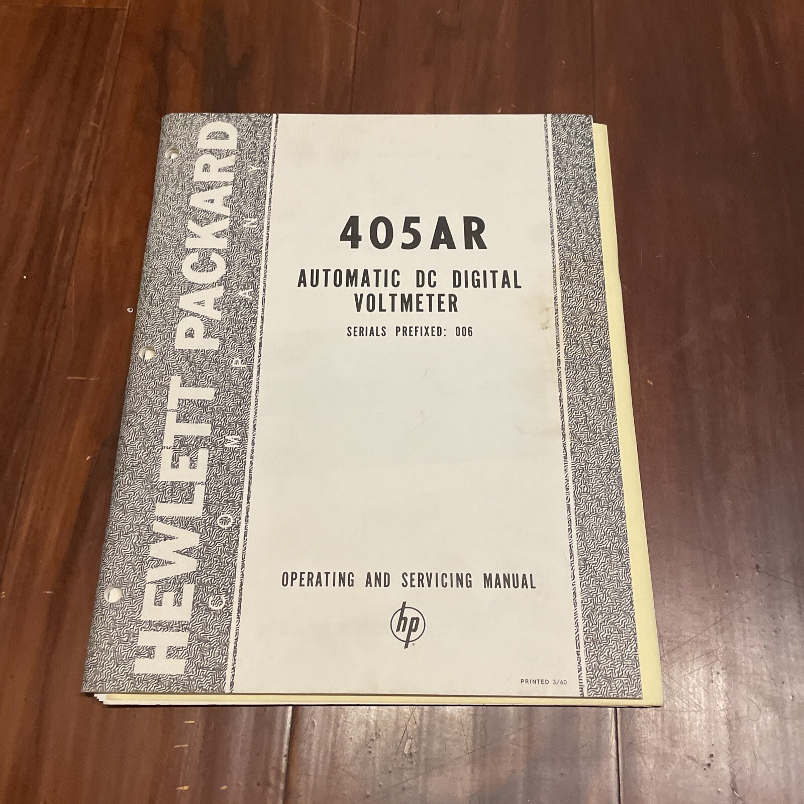 HP 405AR Automatic DC Digital Voltmeter Operating Manual 405AR001/9-59