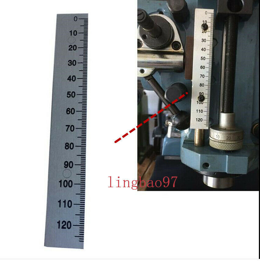 CNC Bridgeport Milling Machine 0-120mm Depth Feed Rod Scale Ruler Aluminum B159