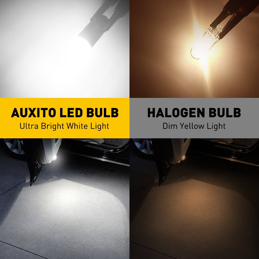 AUXITO T10 LED License Plate Bright White 168 Light Bulb 6000K Super 194 2825