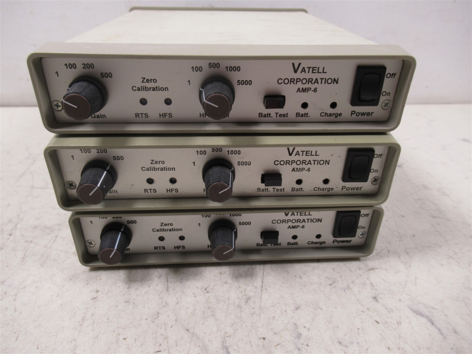 Lot of 3 Vatell Corporation AMP-6 Signal Conditioning Dual Channel HFM Amplifier