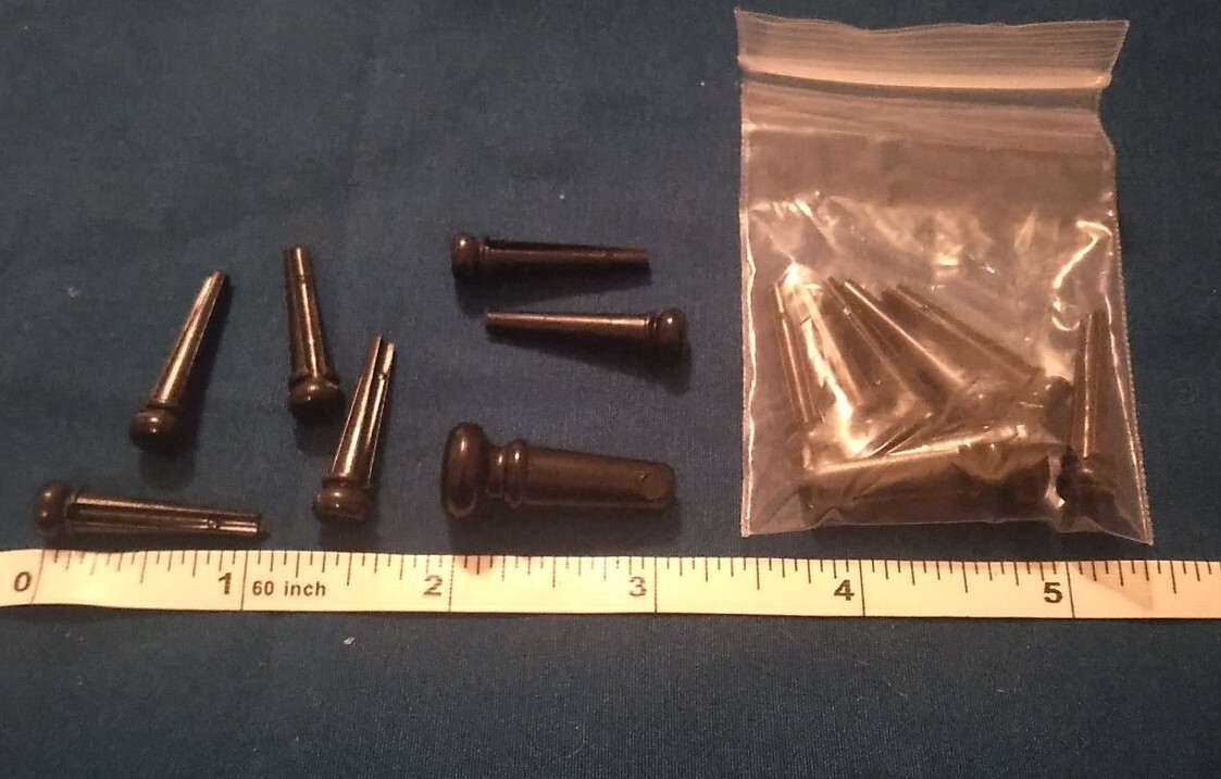 5 sets of CF MARTIN  Black Bridge Pins and Strap Button 30 bridge pins  5 strap