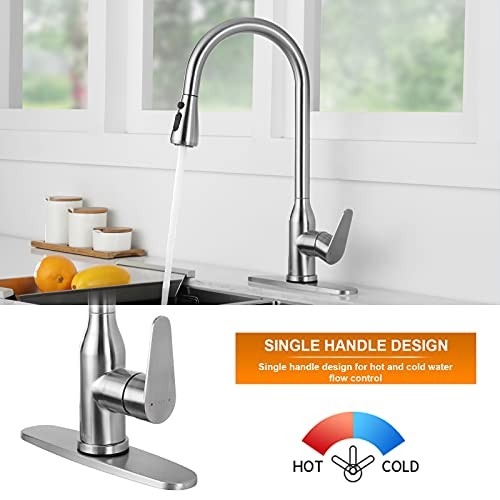 Touch Stainless Steel Kitchen Faucet with Pull-Down Touch On Sensor