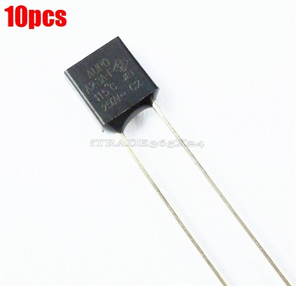 10Pcs Aupo Thermal Fuse Cutoff Tf 115℃ 250V 3A A2-3A-F New Ic oz
