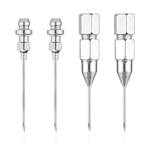 4pcs Grease Gun Needle Nozzle Grease Needle Grease Fittings Tool Detachable G...