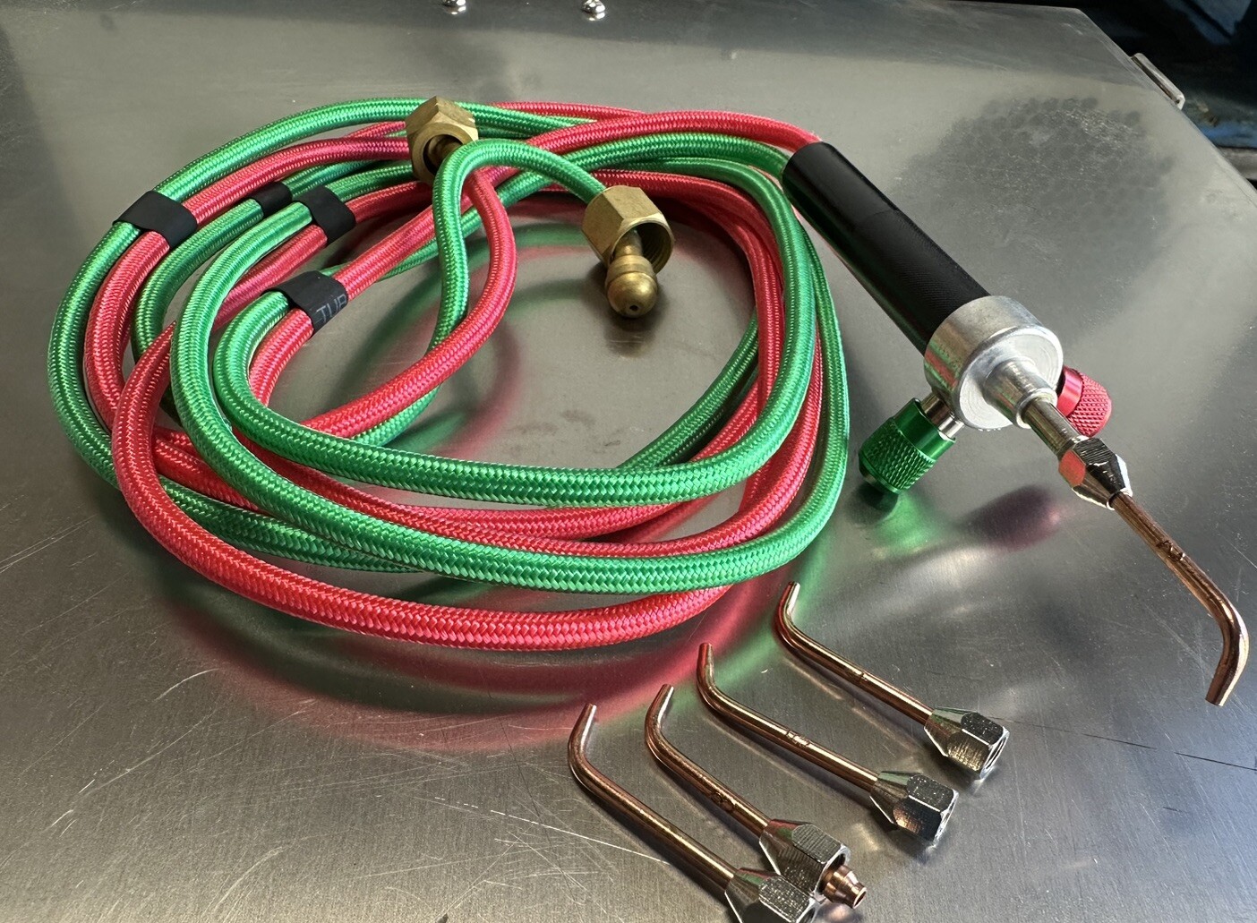 Jewelry Micro Welding Soldering Mini Oxy acetyle Gas Torch Set w/5 Tips & Hoses