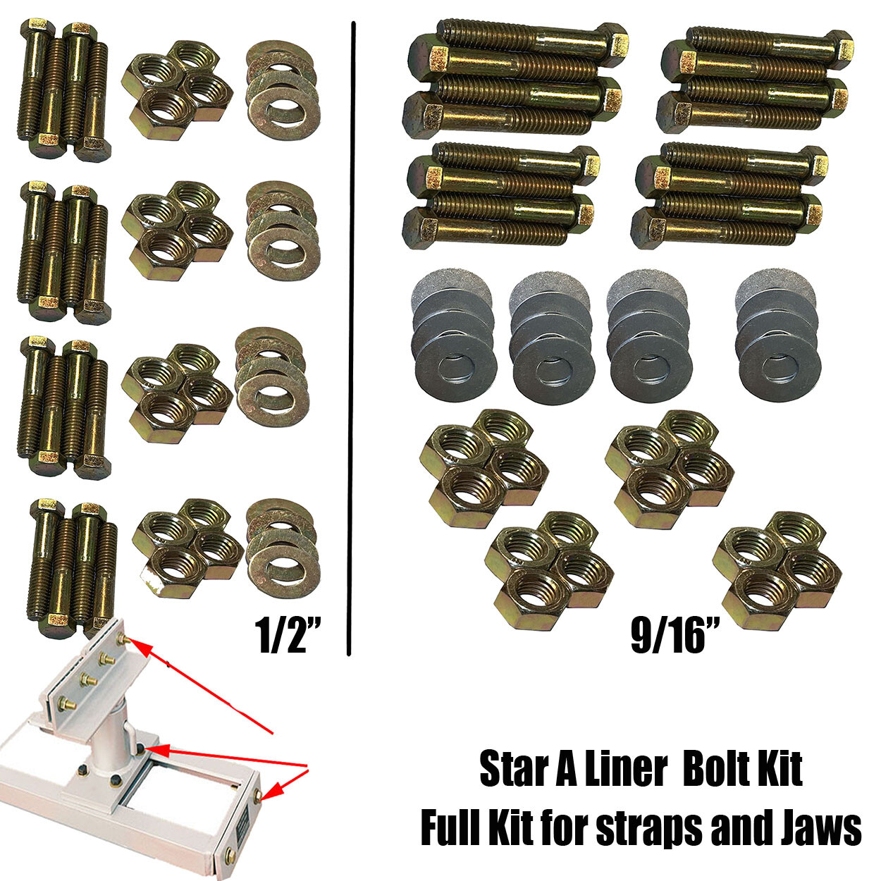 Star-A-Liner Deluxe Anchoring Bolt Kit. Replacement Bolt kit.