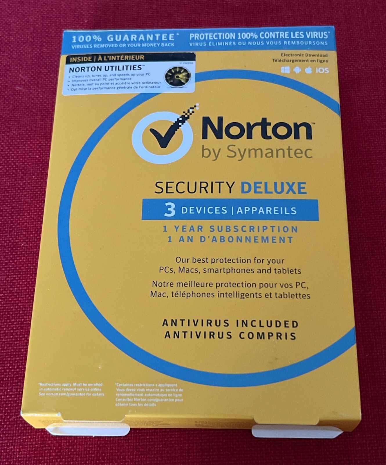 Norton Security Deluxe 2024, 3 Devices (PC Mac Android iOS) 1 Year - Sealed Card