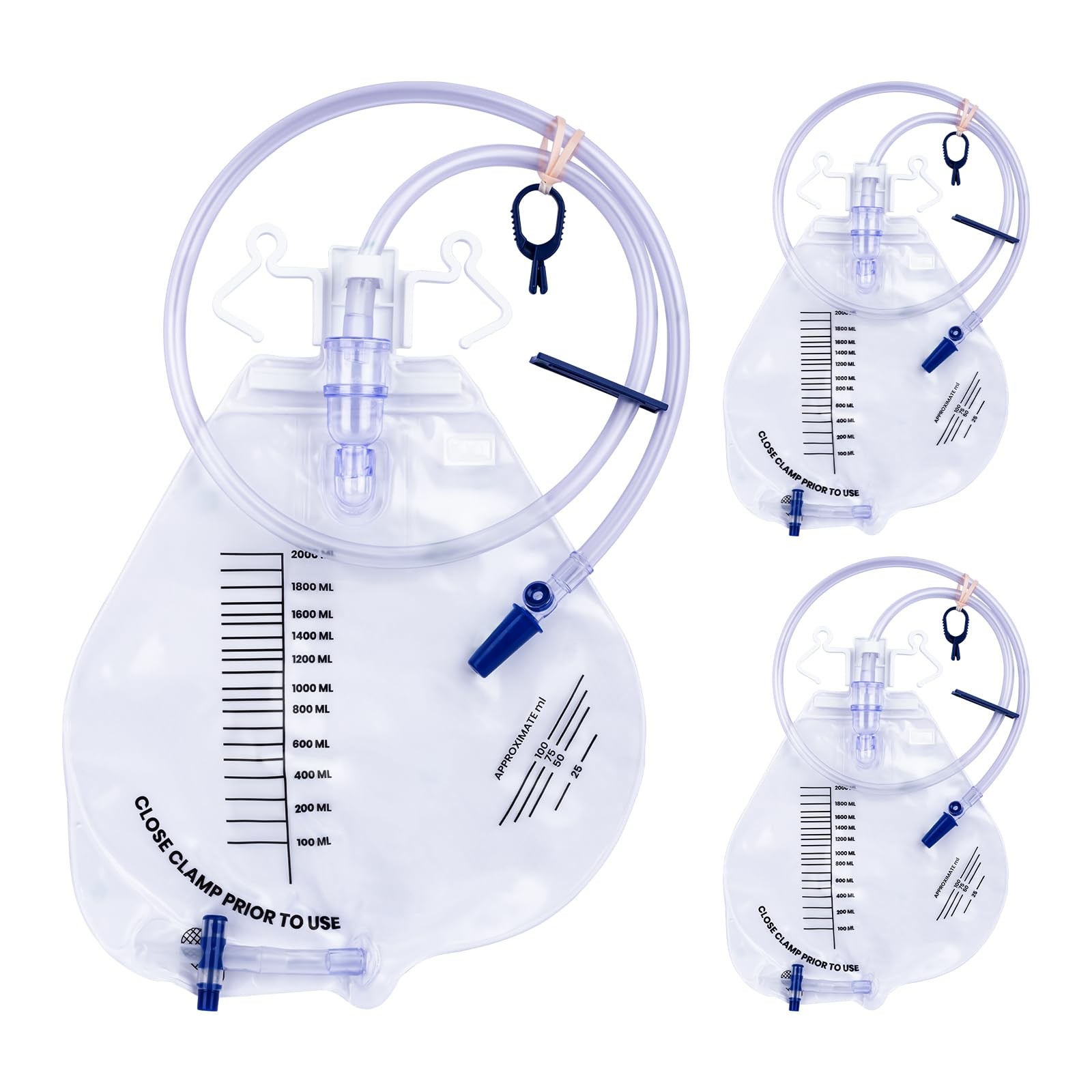 Goffing Catheter Bags, 2000ml Urinary Drainage Bag, Professional Urine Bags w...