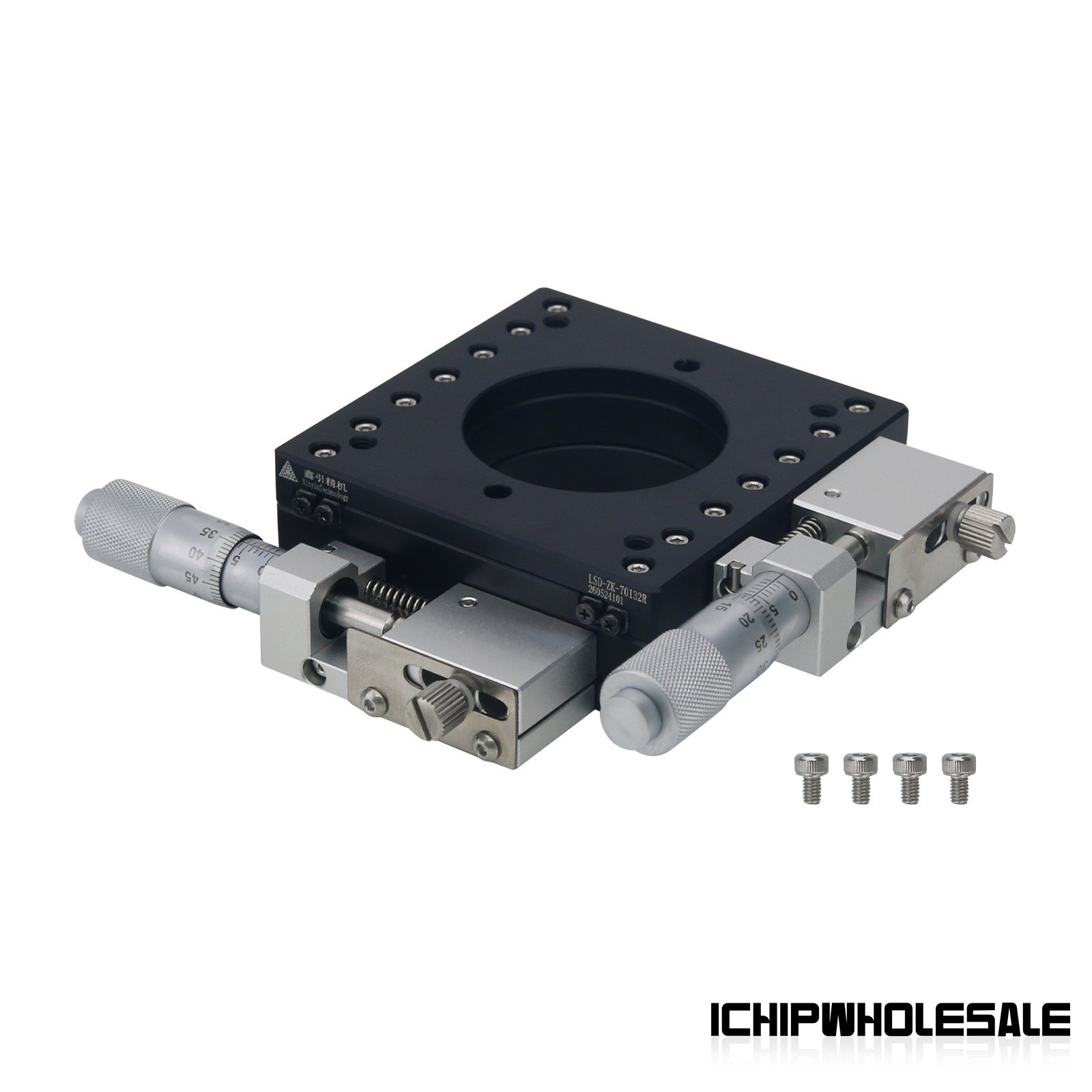 LSD-ZK-7013R 70*70mm Hollow XY Table Sliding Table 13mm Travel Micrometer Heads