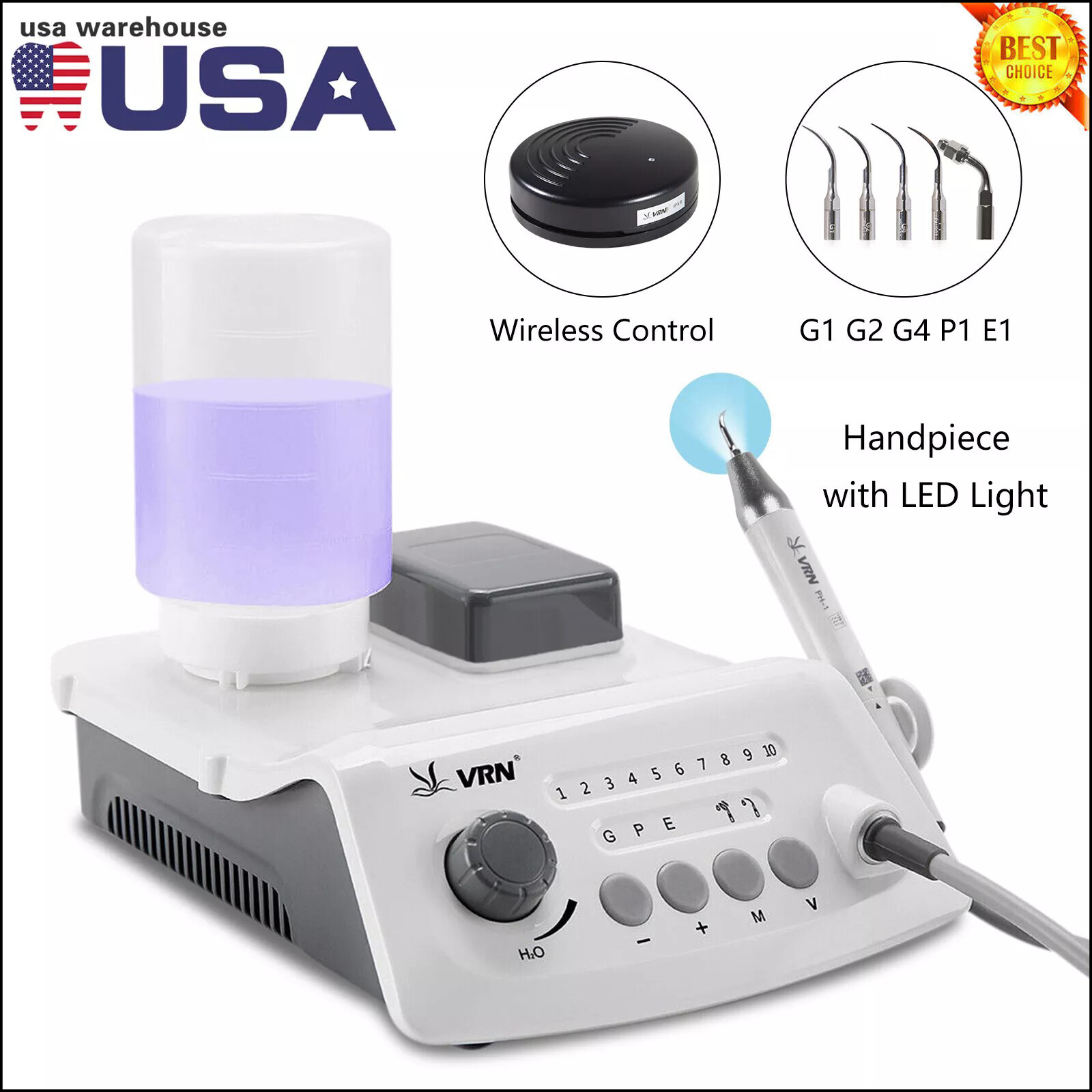 LED Dental Ultrasonic Piezo Scaler Handpiece Bottles Fit EMS Cavitron WOODPECKER