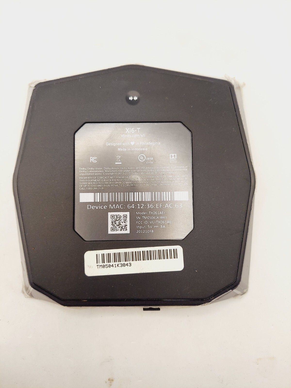 Xfinity Xi6-A Model TX061AEI Streaming Box ONLY NO ADAPTER OR REMOTE