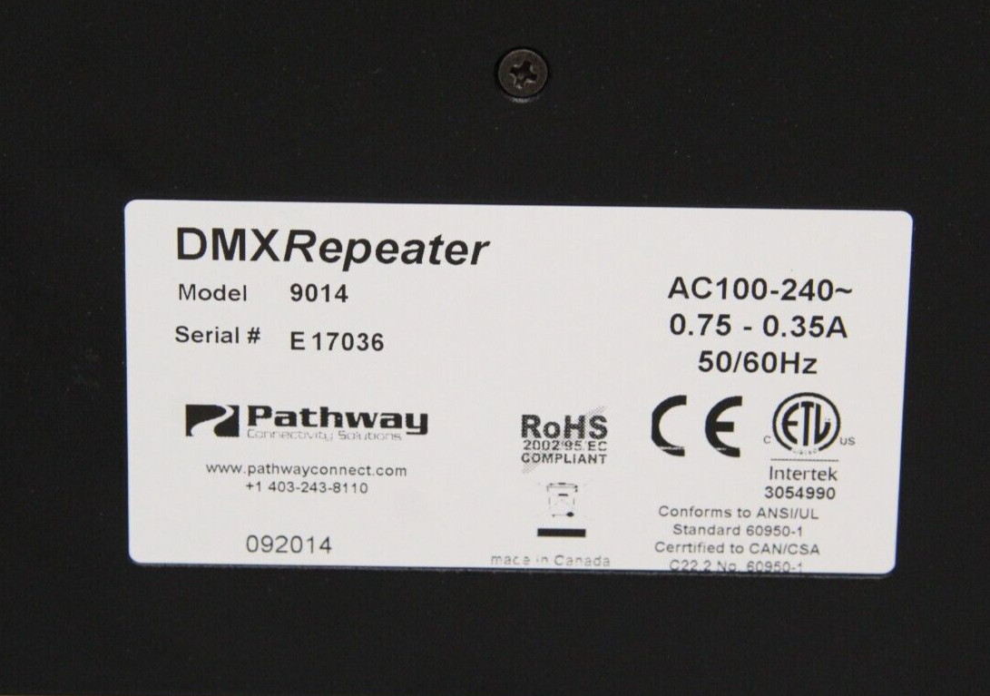 Pathway Connectivity 9014 DMX Repeater 8-Way With Rear Terminal