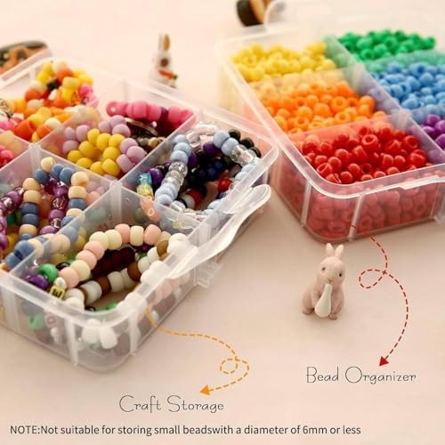2pack 3-Tier Stackable Bead Storage Container Box 18 Compartments 18 Grids