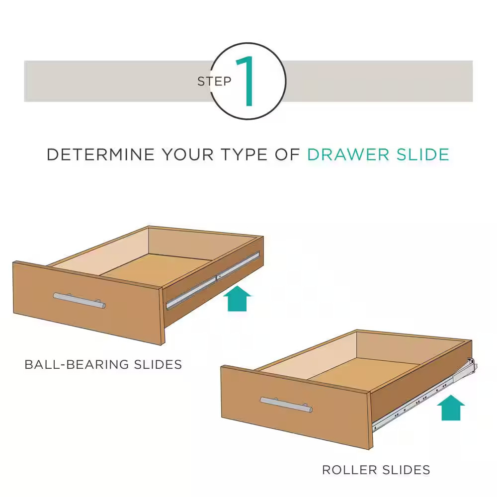 1 Pair 16 In. Self-Closing Bottom Mount Drawer Slide Set 1-Pair (2 Pieces)