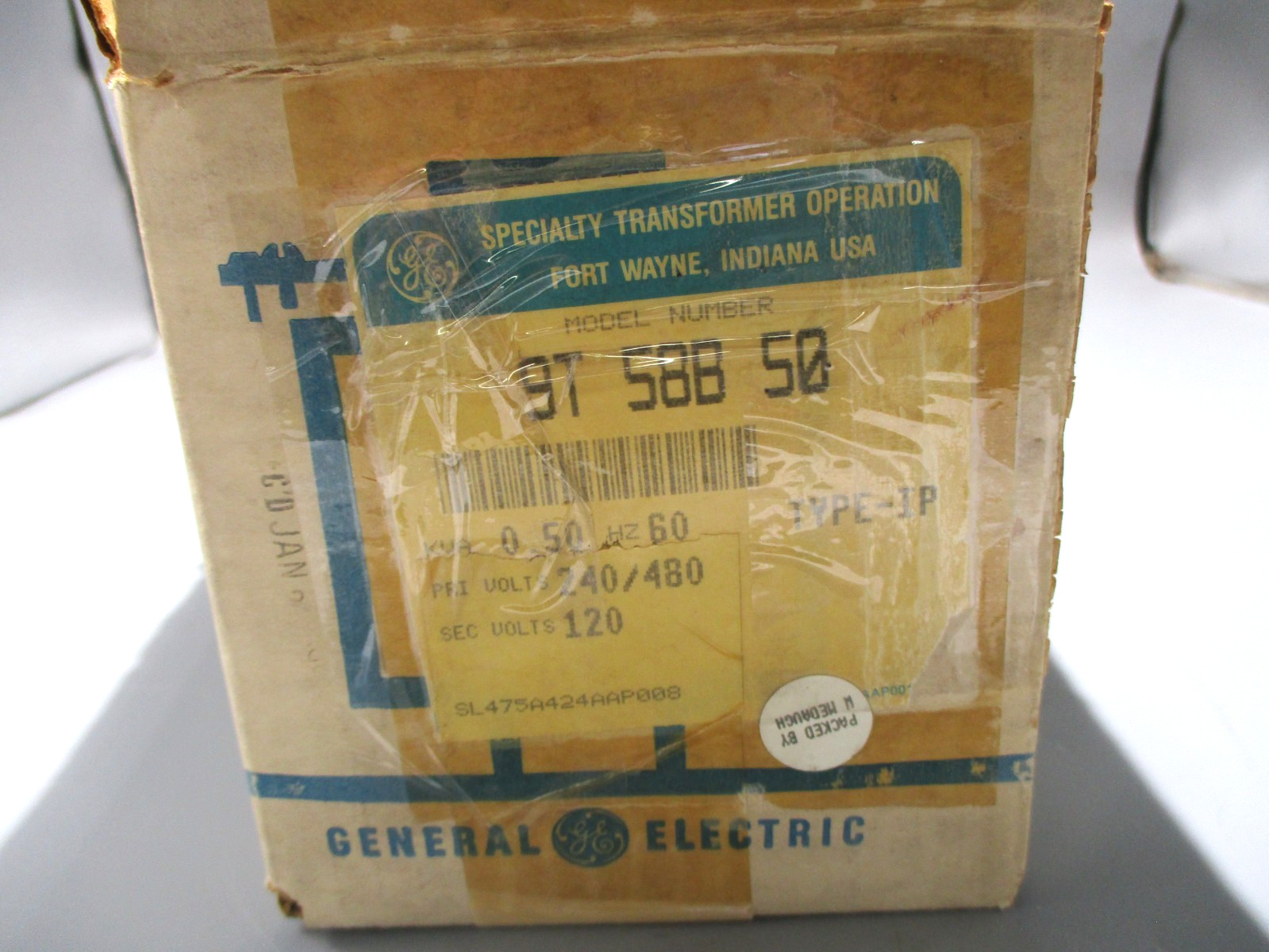 NEW GE GENERAL ELECTRIC 9T-58B-50 TRANSFORMER PRI. 240/480V SEC. 120V 0.50 KVA