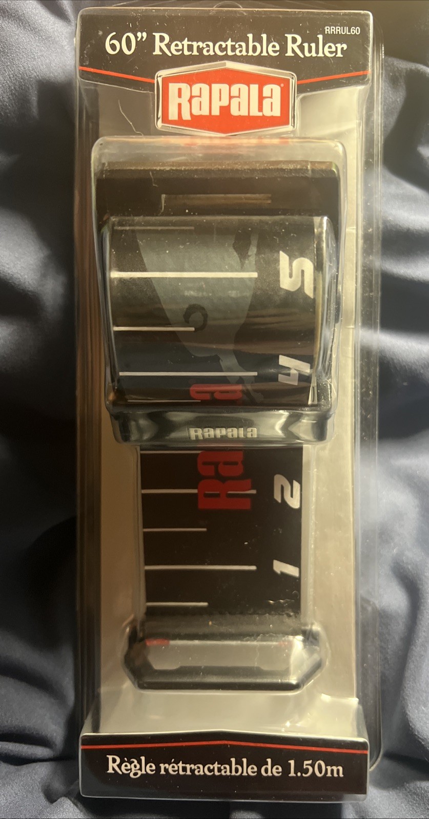 Rapala Retractable Ruler 60in Spring-Loaded Easy Read UV-Protected Waterproof .I