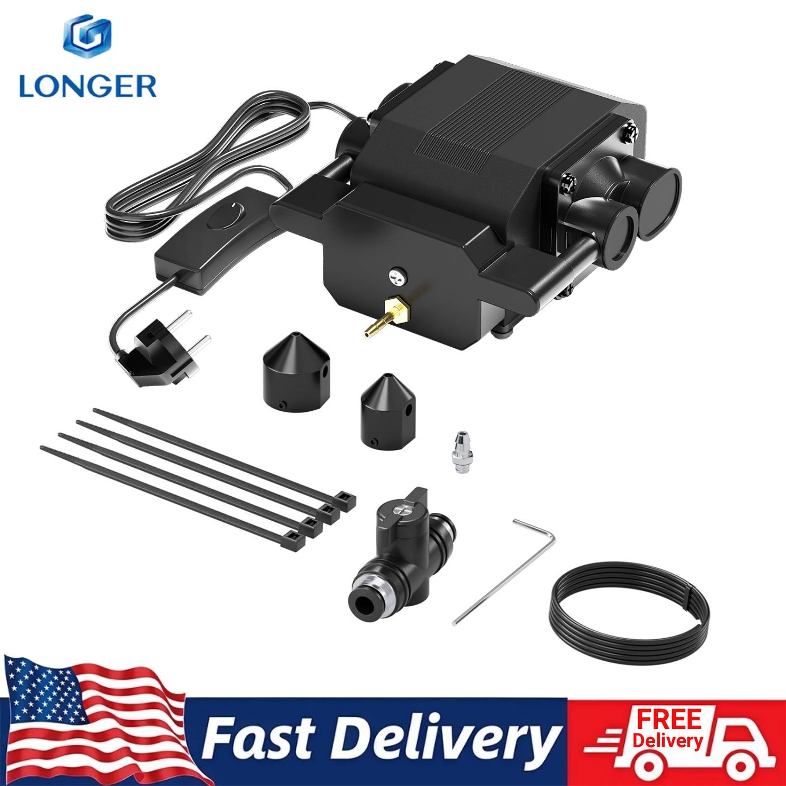 Longer Air Assist Kit with Air Pump for Ray5 5W Laser Engraver Remove Smoke Dust