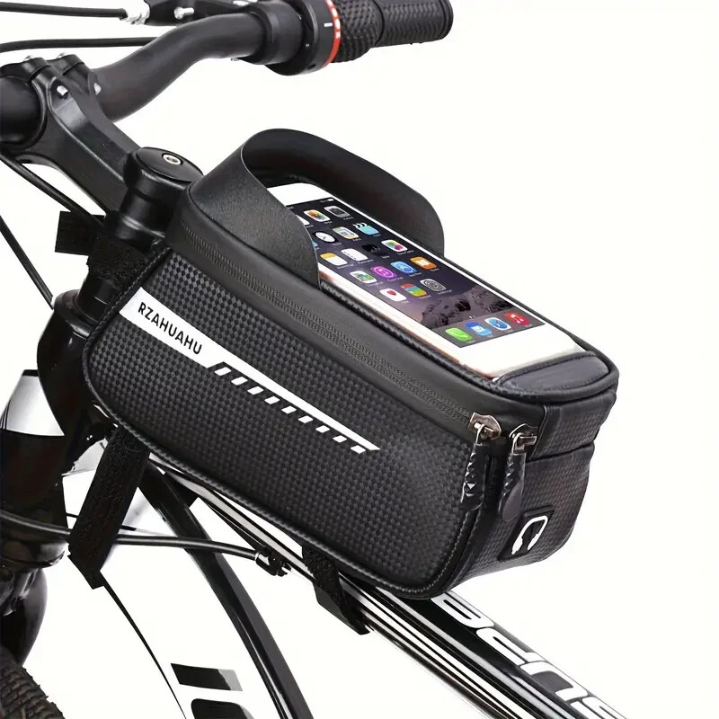 Waterproof Bike Front Frame Bag With Touch Screen Visor, Bike Storage Bag