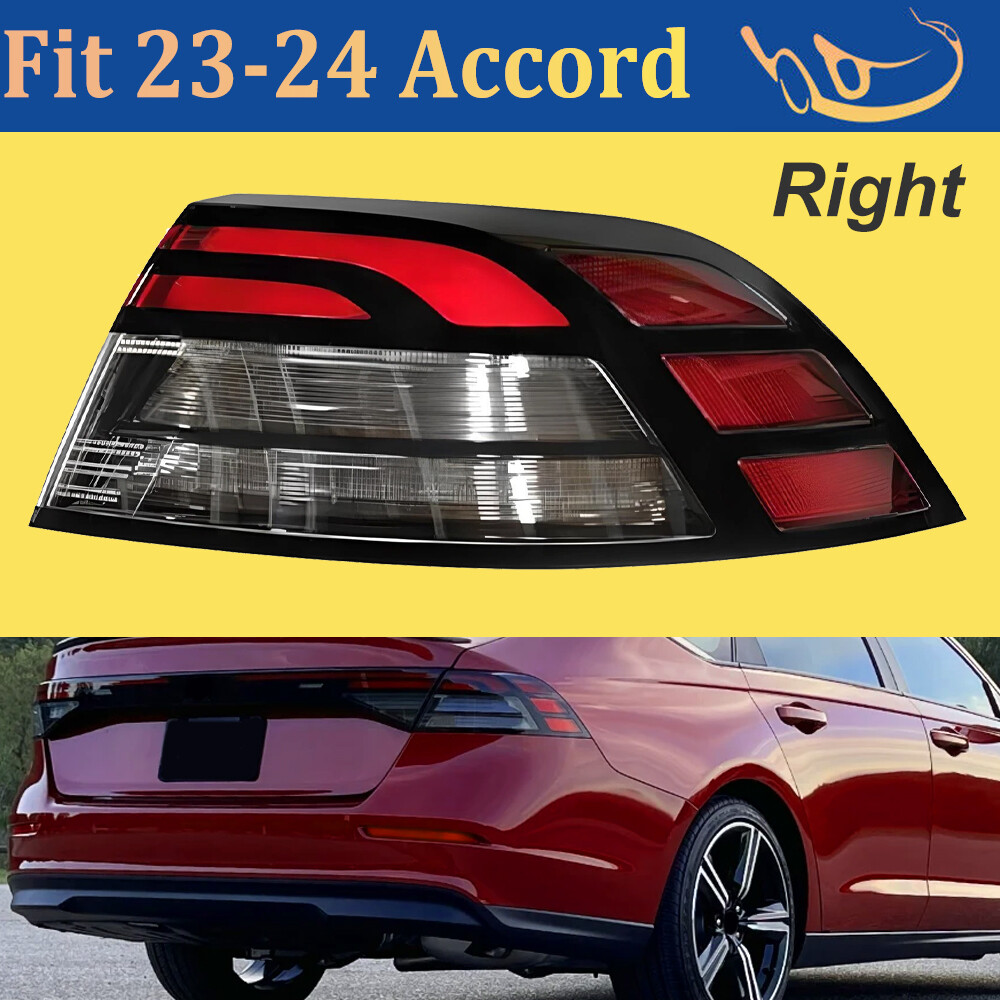 Right Rear Outer Brake Tail Light LED Passenger Side For 2023 2024 Honda Accord