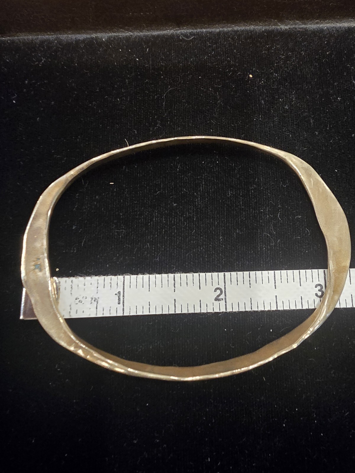 Bronze Hand Hammered Eternity Bangle Stamped AK